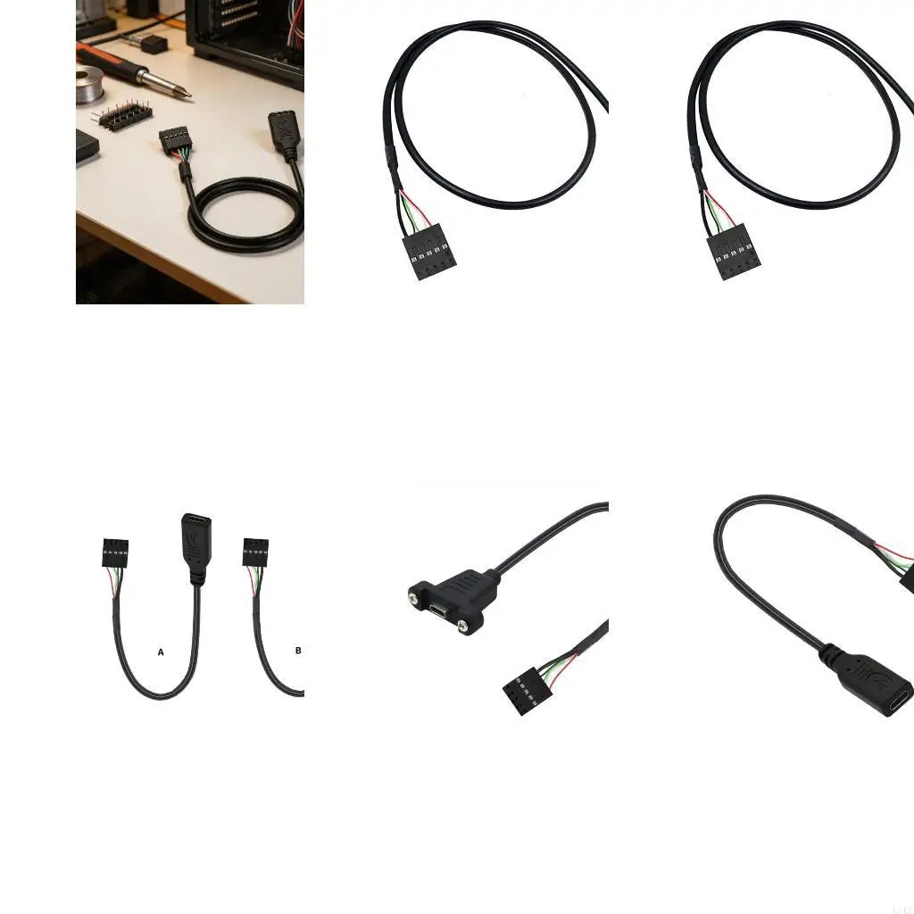 Type C Front Port Header Cable, 20CM Female Port to 9-Pin USB Header for Internal Front Port Conversion Wire K1KF Quake