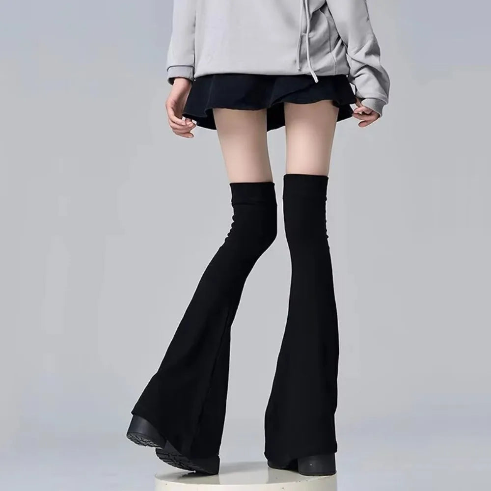 Fashion Y2K Leg Stockings Slimming Elasticity Knee Socks Horn Shaped Cuffs Over The Knee Autumn Winter Quake