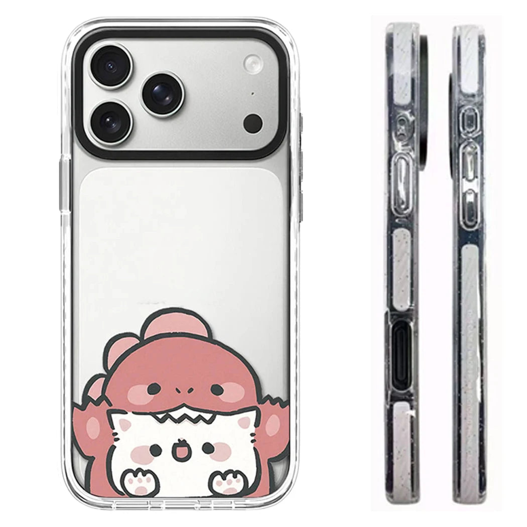 609017 White Border Magnetic Phone Case Cover for IPhone 13 14 15 16 17 18 Pro Max Case Quake white (MagSafe) 1 iPhone17 Pro