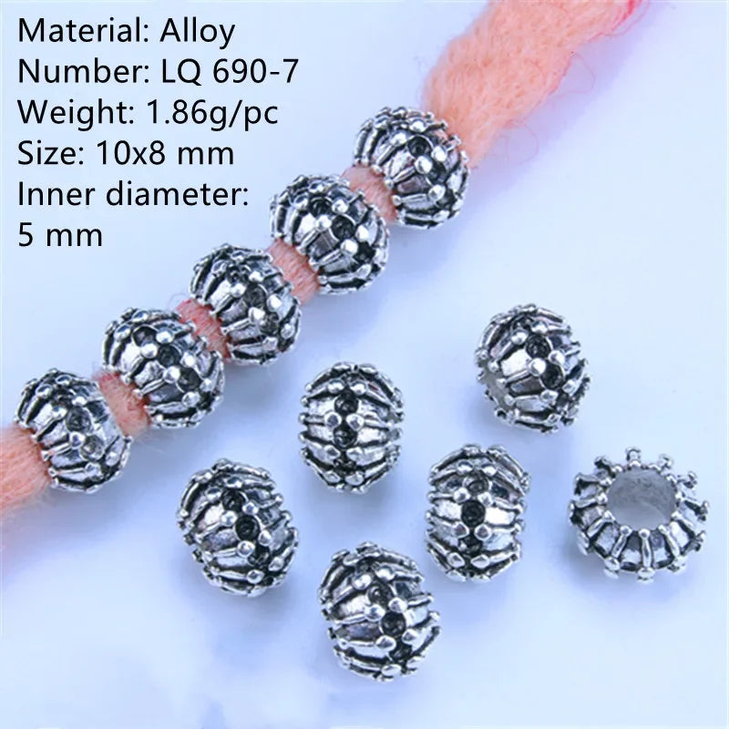 5-Piece Metal Dreadlock Hair Jewelry Braid Bead Accessories