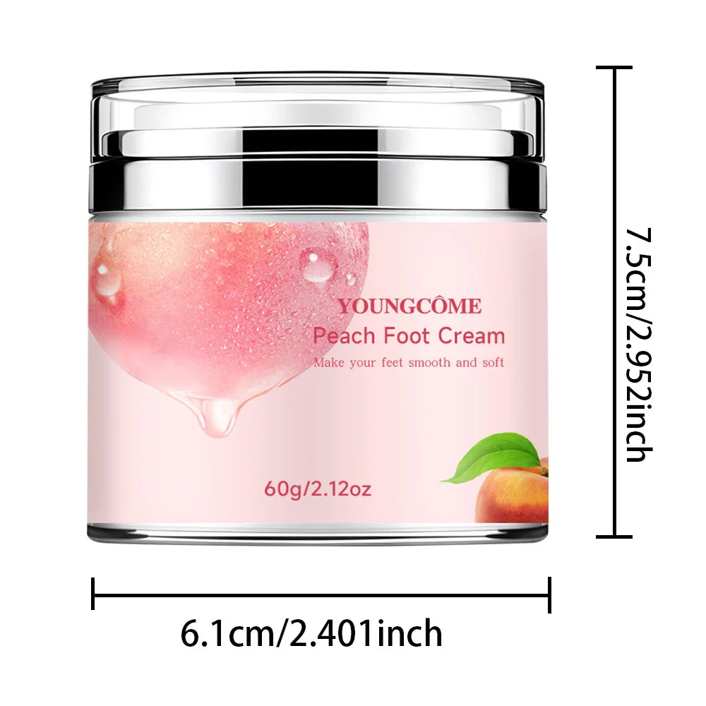 YOUNGCOME Anti-Aging Body Skin Moisturizing Removal Hand Care Mask Feet Peach Foot Cream Hand Foot Care Cream Moisturizing Quake 60G