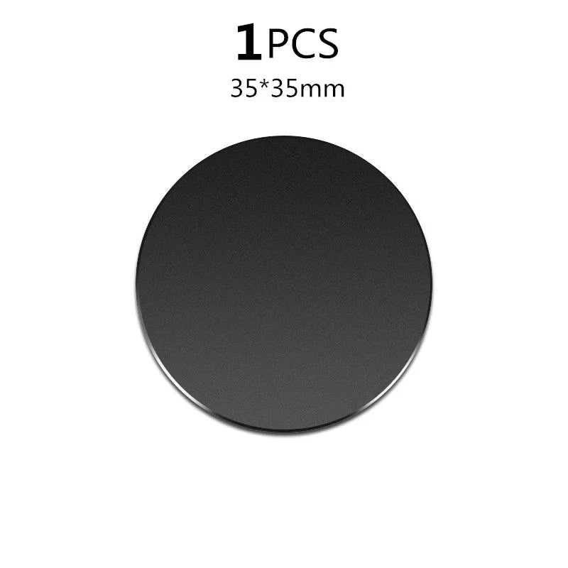 Self-adhesive Iron Sheet Sticker Metal Plate for Magnetic Car Phone Holder 1/3/5PCS Magnet Mobile Phone Stand Mount For iPhone Quake 1PCS black 35mm