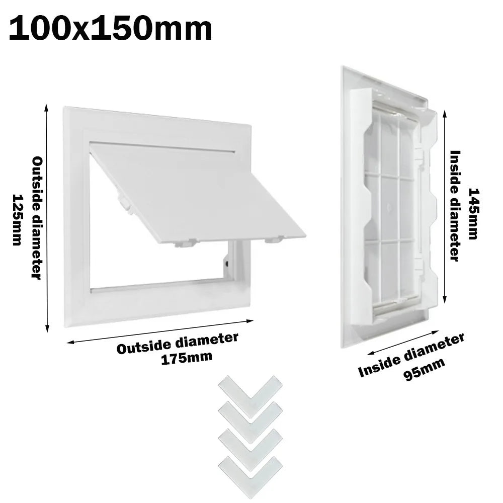 Universal White Access Panel Door Plastic Removable Inspection Hole Opening Flap Cover Plate Doors Wall Ceiling Quake 100x150mm