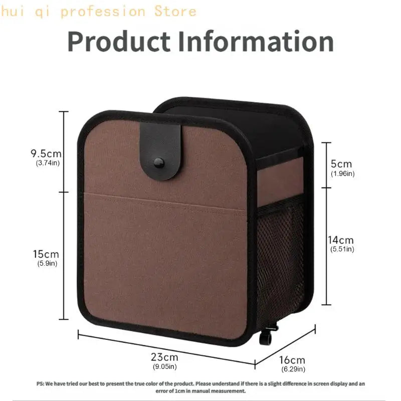Car Trash Can With Large Capacity And Side Pocket Hangs On Back Easy Access H8WE Quake