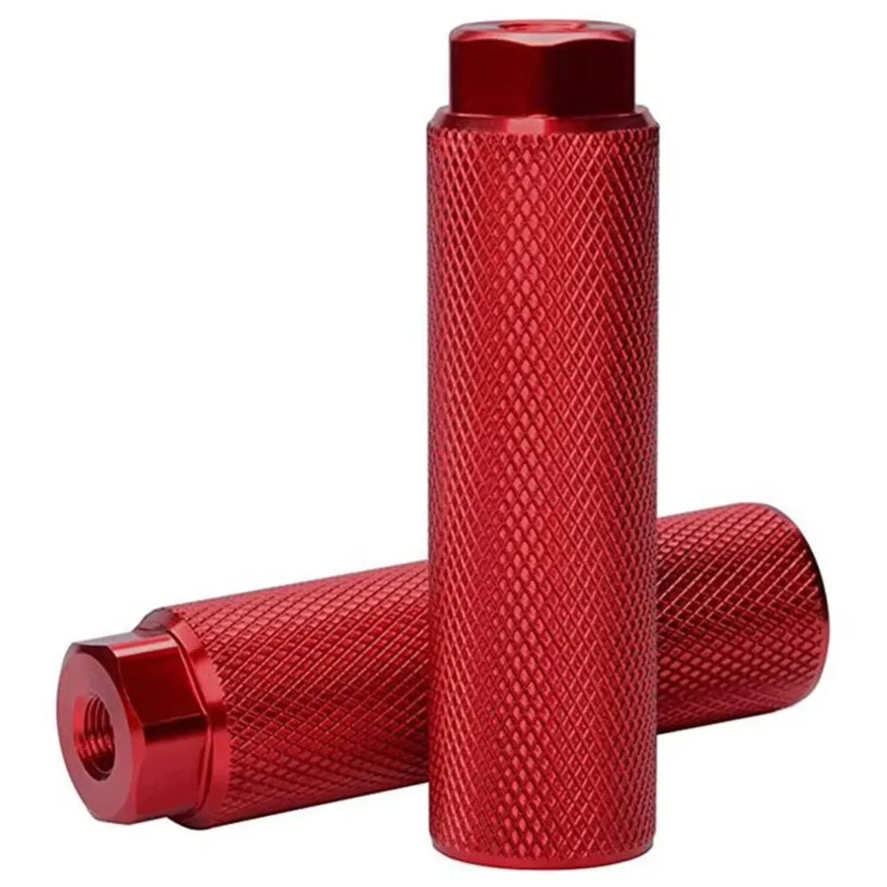 2Pcs Durable Anti-Slip Bike Pegs Aluminum Alloy Lightweight Bicycle Foot Pegs Cycling Parts Bicycle Accessories Fit 3/8 Inch Quake Red