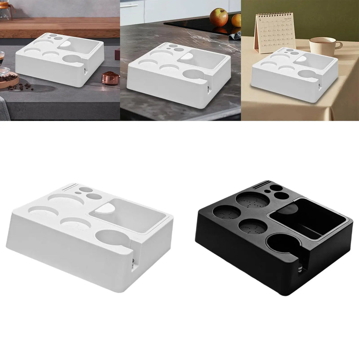 Coffee Tamper Holder Multifunctional AntiSlip Portafilter Holder for Workplace Commercial Cafes Counter Top Kitchens Coffee Bar Quake