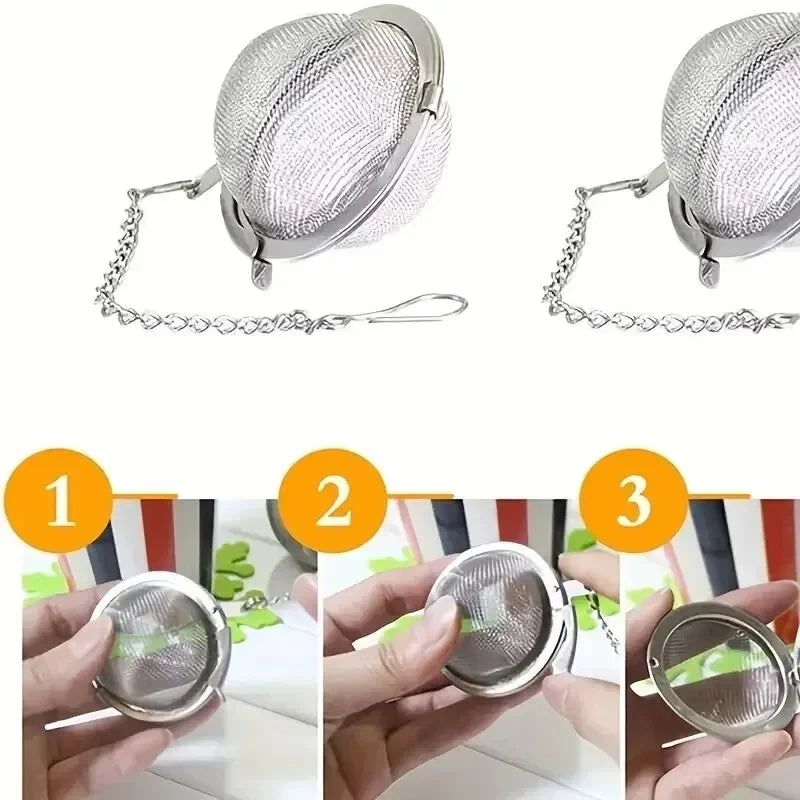 1 Pc Stainless Steel Tea Ball 2.04 Inch Mesh Tea Infuser Strainers Premium Tea Filter Tea Interval Diffuser For Loose Leaf Tea A Quake