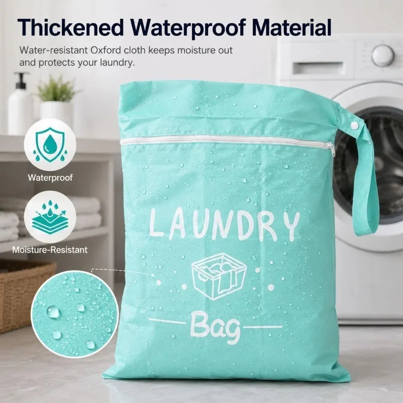 Large Capacity Laundry Bag Portable Dirty Clothes Storage Bag Oxford Waterproof Storage Pouch Swimming Fitness Beach Clothes Bag Quake