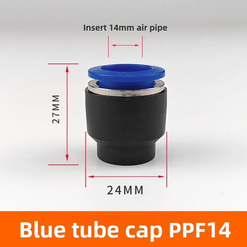 3/5PCS PPF Pneumatic Joints PPF Pipe Caps, Straight-through, Quick Plug Air Hoses, Caps, Pipe Plugs,4/6/8/10/12/14/16 Pipe Plugs Quake PPF-14(Blue) 5pcs