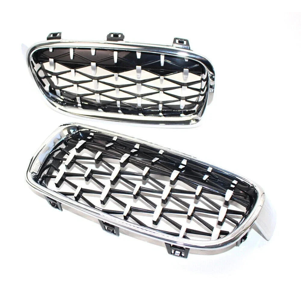 For BMW F30 F31 F35 F80 2012-2018 2x Car ABS Grille Front Kidney Grill Diamond Style 51130054493 51130054494 Accessories Parts Quake