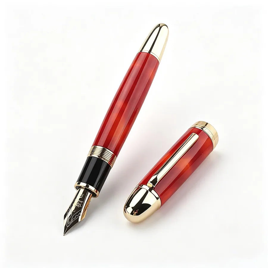 JINHAO X169 Fountain Pen Elegant Black Gold Clip Pen M/F/EF Nib Writing Ink Pen pk 9019 X159 P136 Stationery School Supplies Quake