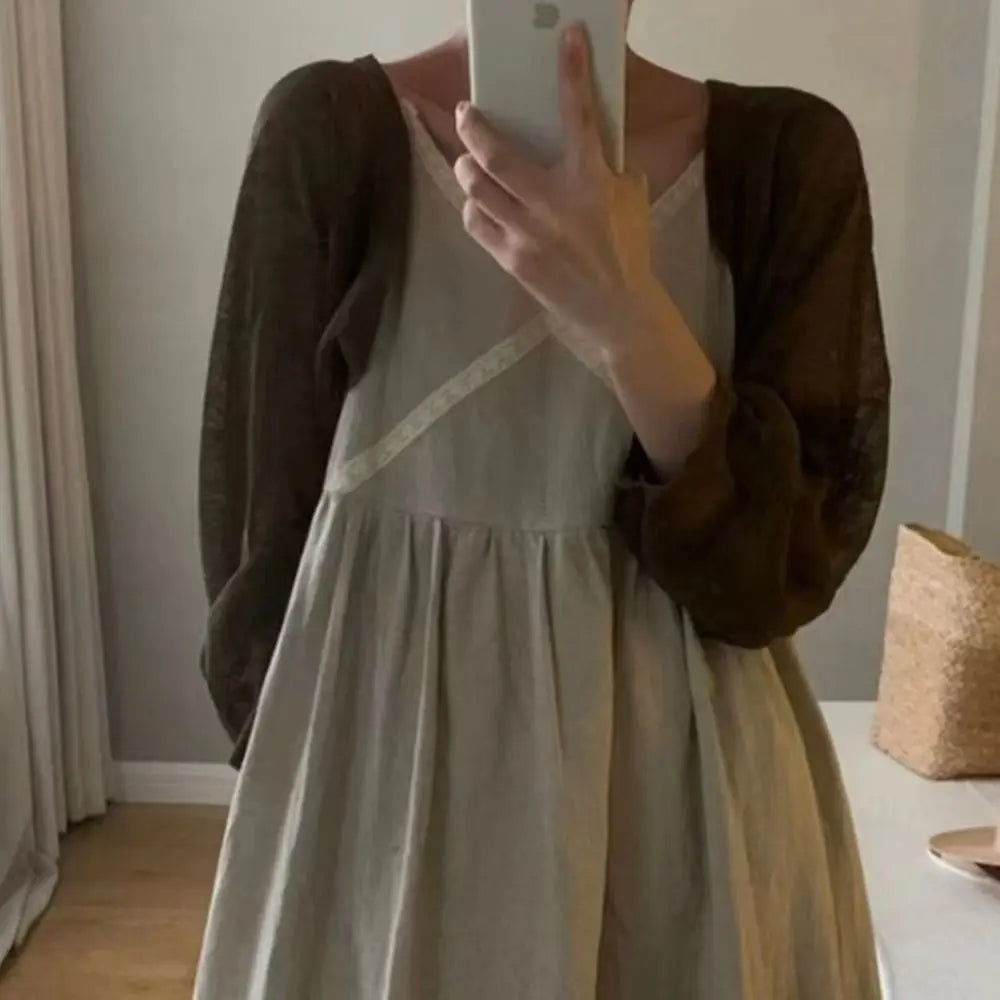 Thin Sunscreen Cardigan Ruffle Design Sunscreen Clothing Sun Protected Polyester Long Sleeve Short Coat Casual Summer Quake Coffee