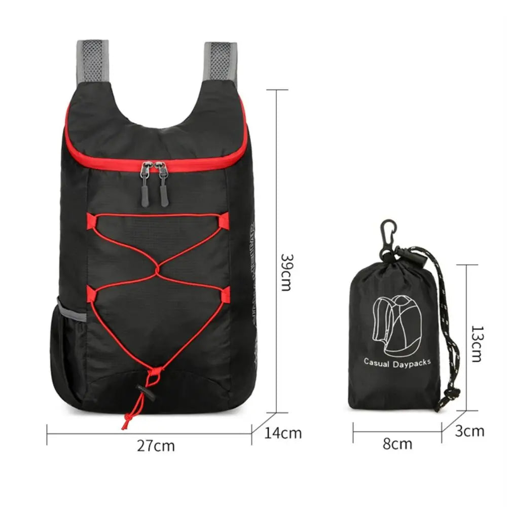 Foldable Sports Backpack Ultra Lightweight Waterproof Nylon Fabric Outdoor Packable Backpack High-capacity Fitness Bag Quake