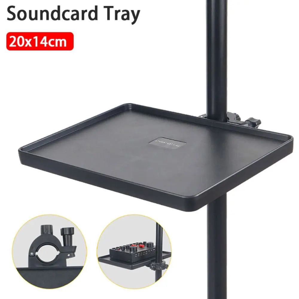 New Universal Microphone Stand Adjustable Clamp Soundcard Tray Tripod Bracket Holder Clamp for Live Streaming Quake