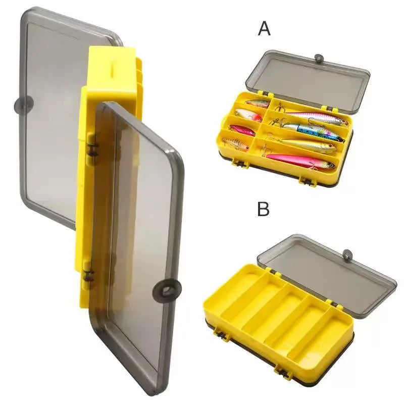 P-Type Double-Sided Open Box, Double-Layer Fishing Hook Accessory Storage Box, Portable Outdoor Fishing Supplies Lure Box Quake