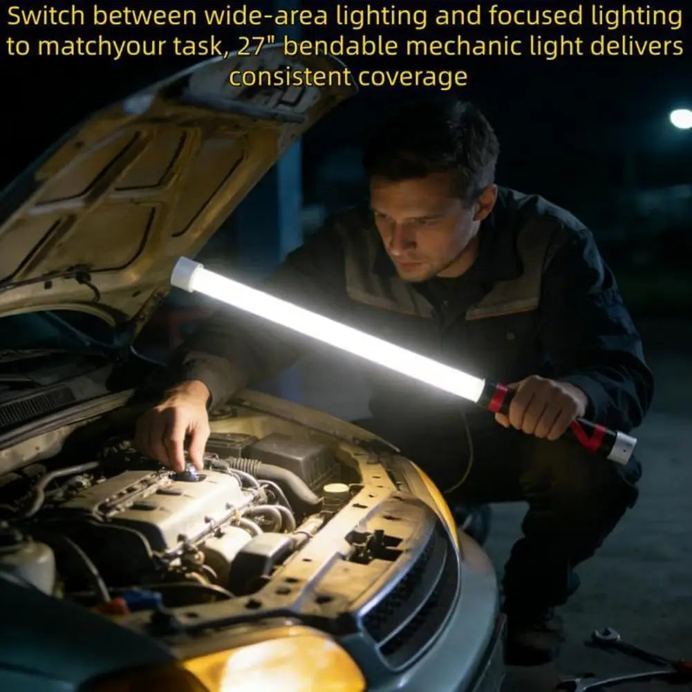 Flexible LED Work Light, 22 Inch Bendable Gooseneck Light for Car Repair, Underhood Inspection, Rechargeable Work Lamp Quake