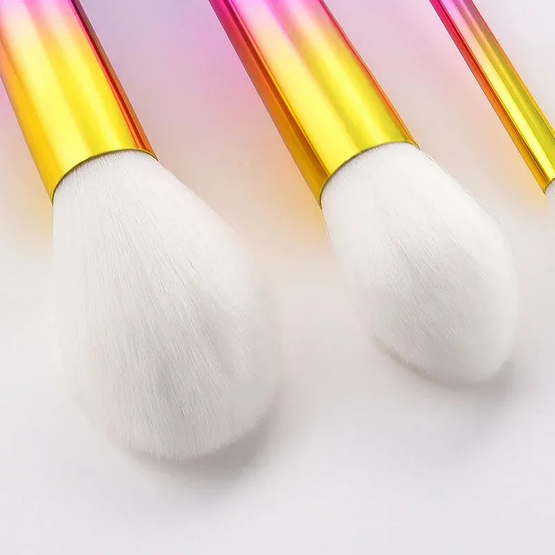 3Pcs/Lot Makeup Brushes Plastic Colorful Handle Blush Eyeshadow Foundation Makeup Brush Cosmetic Tools Kit Quake