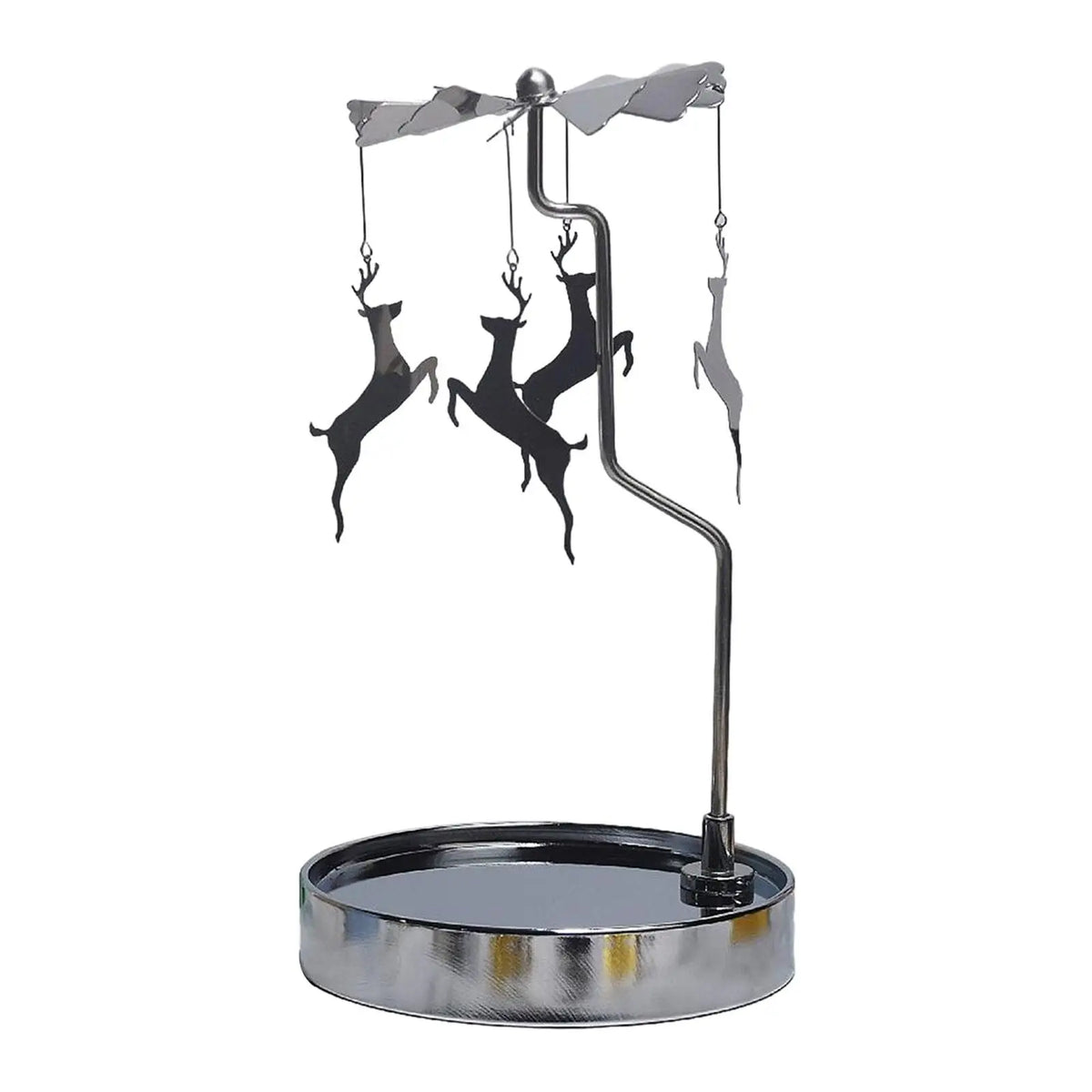 Rotating Candleholder Rotating Candle Holder with Tray for Wedding Party Valentines Day Christmas Party Dining Room Living Room Quake Elk Silver