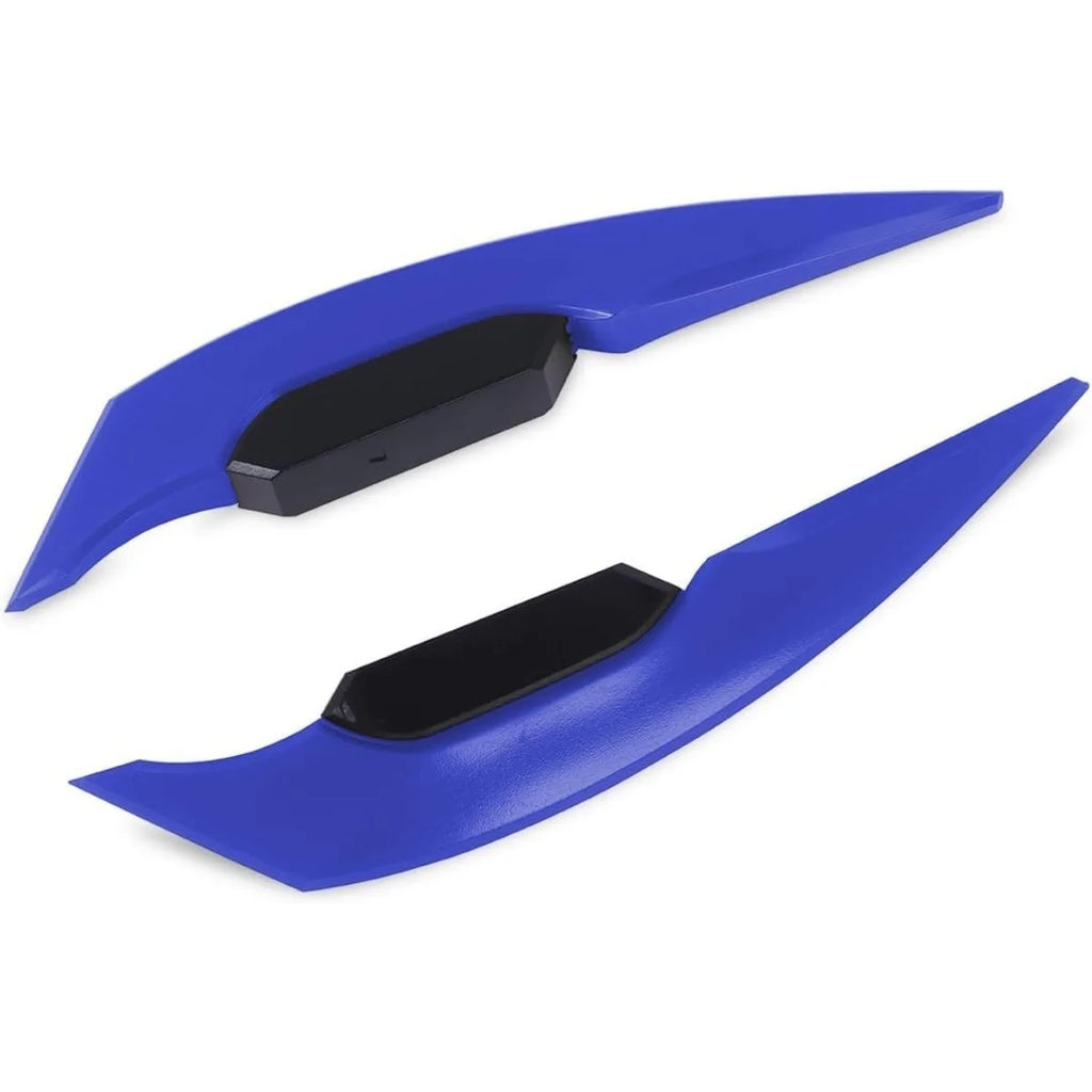 2pcs Universal Refit Motorcycle Winglet Aerodynamic Spoiler Dynamic Wing Decoration Sticker For Motorcycles E-bikes Scooters Quake Blue