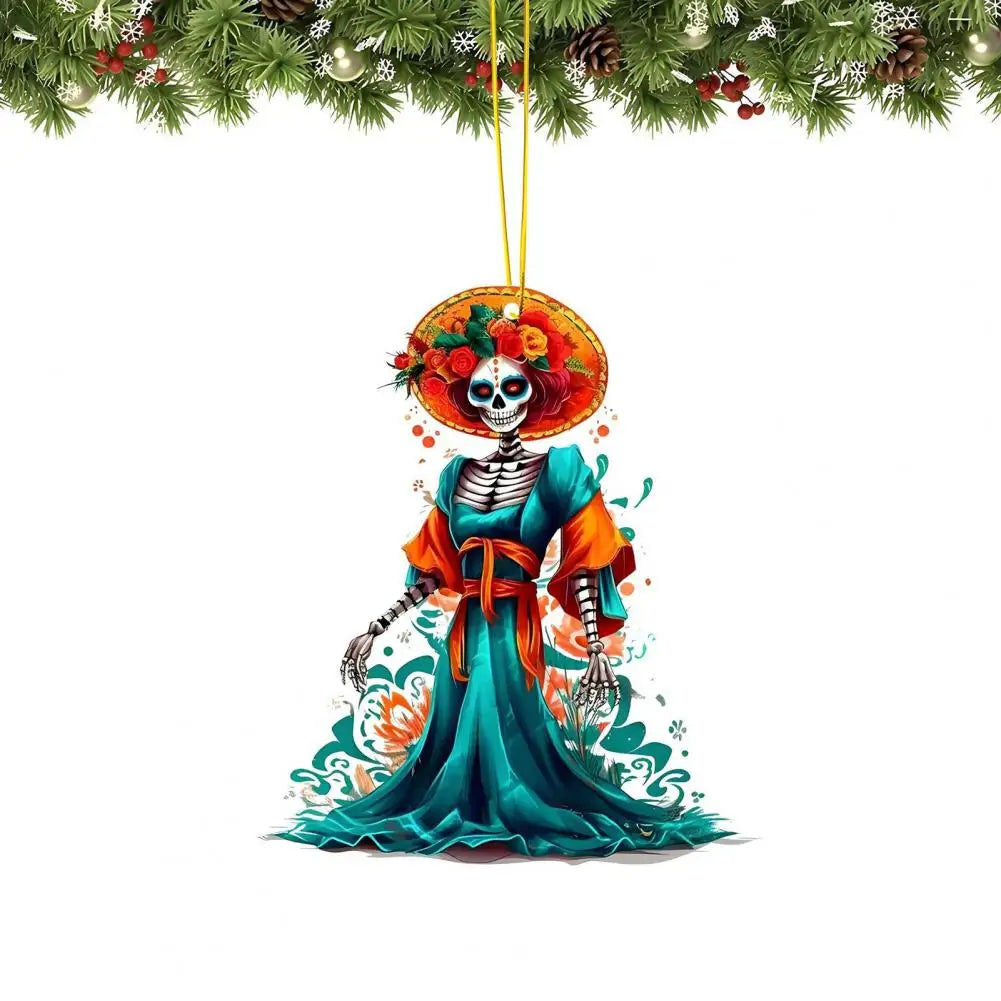 Car Pendant Style Skeleton Bride Car Pendant for Halloween Decor Hanging Accessories for Auto Tabletop Spooky Indoor Outdoor Quake