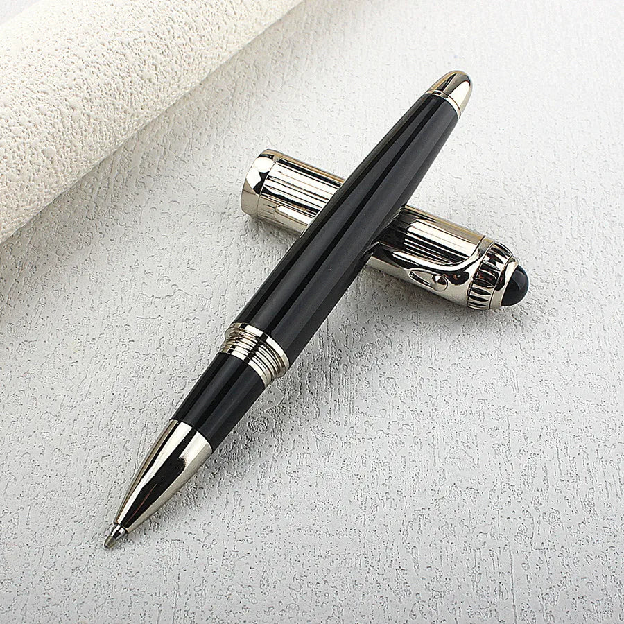 Luxury Big Barrel Rollerball Pen with Silver Clip Smooth Writing for Business Gift (Blue Ink) PK Jinhao 159 Quake 148-3