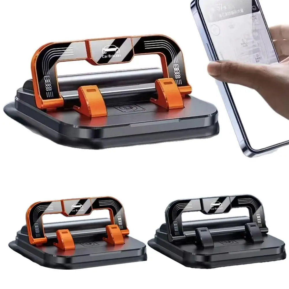 2-in-1 Dashboard Phone Holder with H7 Number Plate-Universal 360° Rotatable and Foldable Car Phone Mount Quake