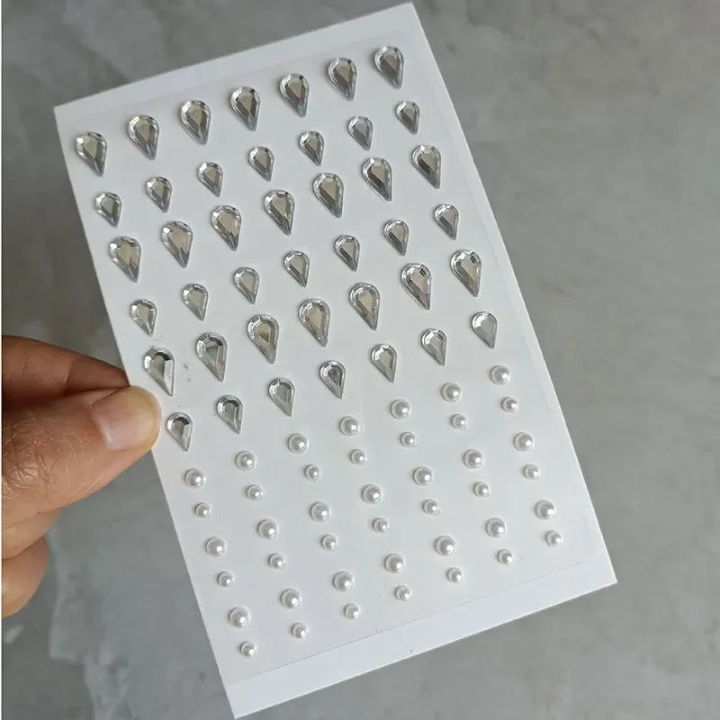 Eye Tear Makeup Teardrop Diamonds Rhinestone Stickers Self Adhesive Face Decoration for Women DIY Party Temporary Tattoo Sticker Quake NO.23
