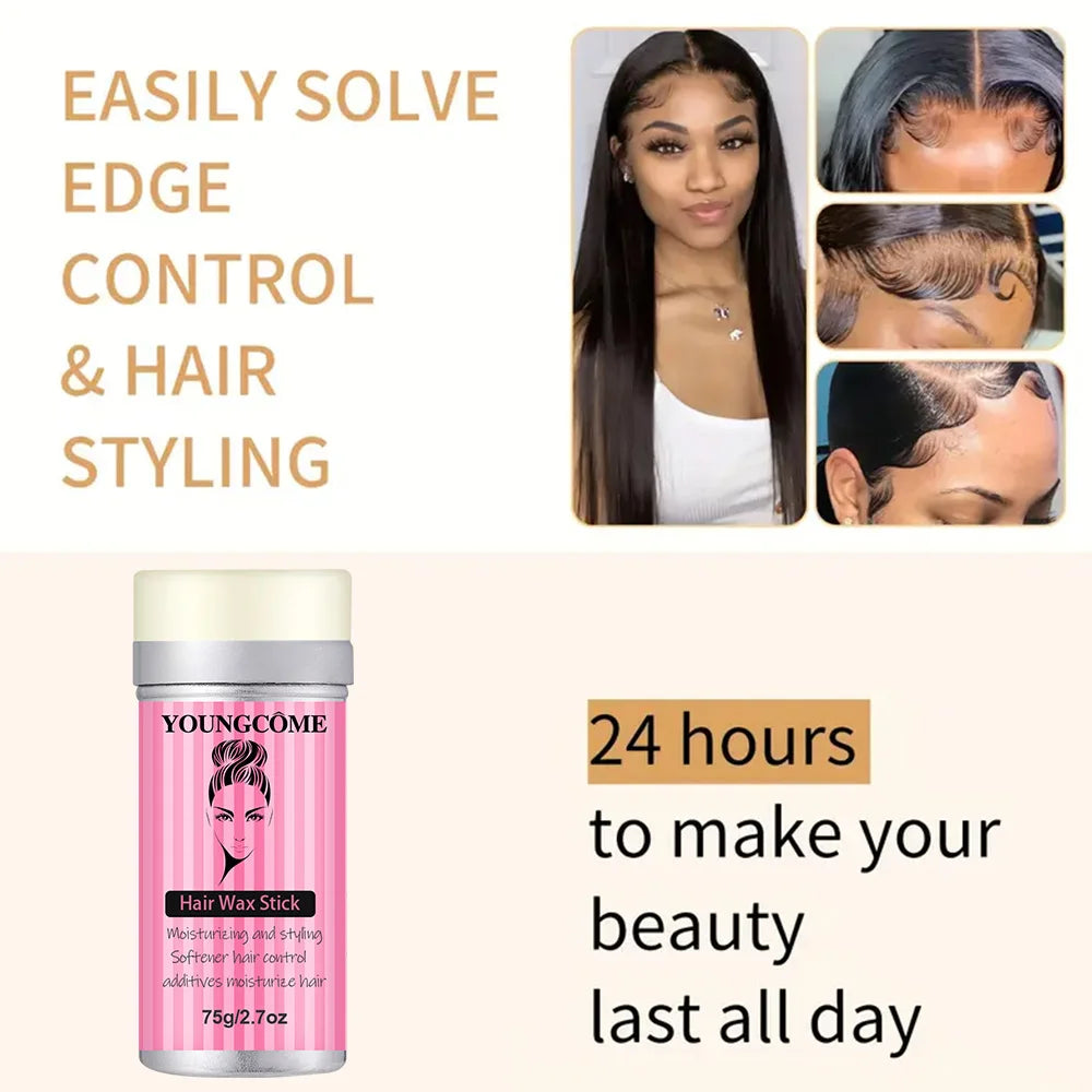  Hair Wax Stick Smooths Frizz Long-Lasting Styling Wax Sticks Non-greasy Smooth Hair Oil Stick for Women Girls Quake