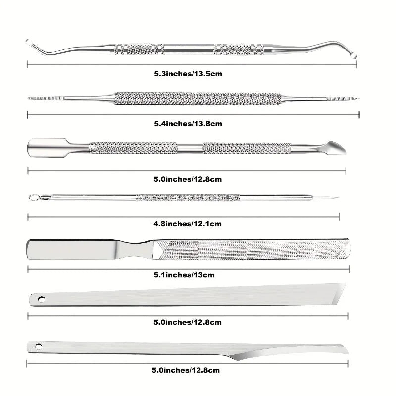 1set Stainless Steel Pedicure Tools Multi-functional Foot Care Professional Nail Clipper Manicure Kit Quake