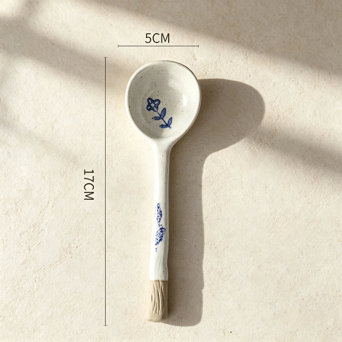 YWDL Japanese‑Style Ceramic Soup Spoon Long Handle Table Spoon Household Rice Porridge Eating Spoon Kitchen Tableware Quake E