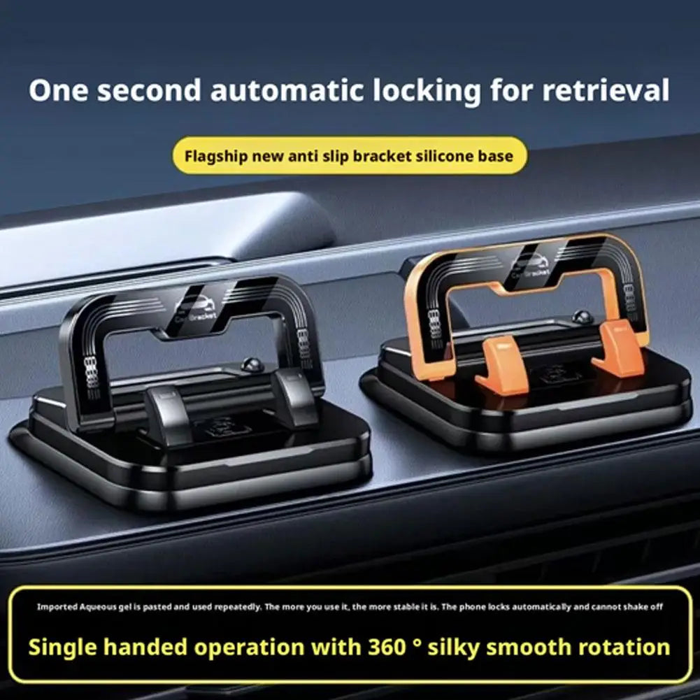 2-in-1 Dashboard Phone Holder with H7 Number Plate-Universal 360° Rotatable and Foldable Car Phone Mount Quake