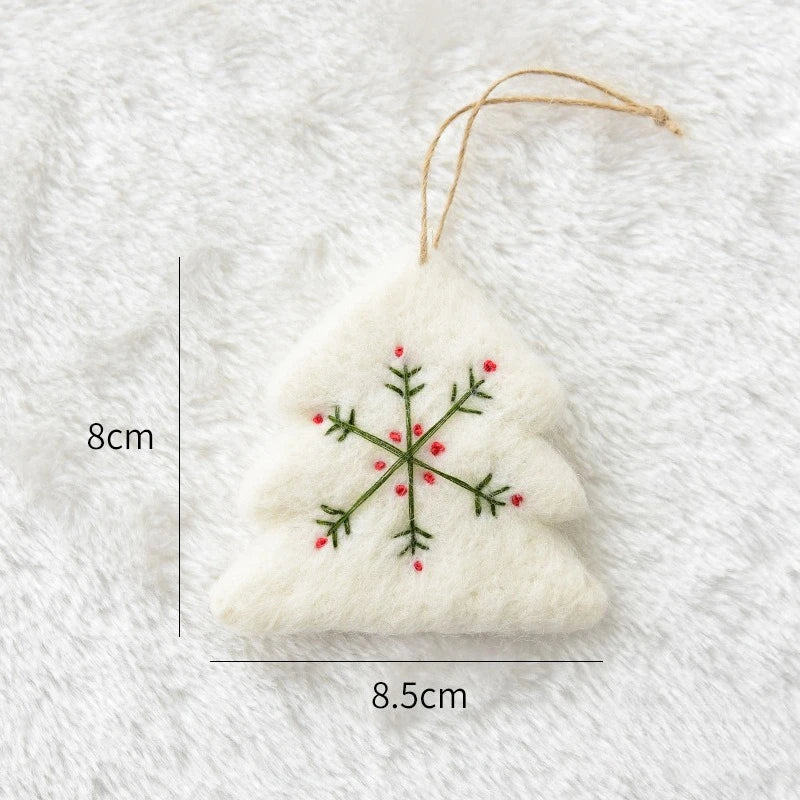 1pc Christmas Decoration Wool Felt Snowflake Mini Christmas Tree Pendant Christmas Ornament Quake Christmas tree