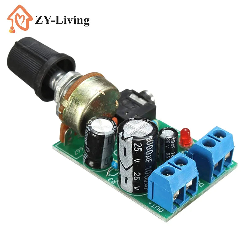 1Pcs LM386 10W Audio Amplifier Board Mono 3.5mm DC 3-12V Volume Control Quake