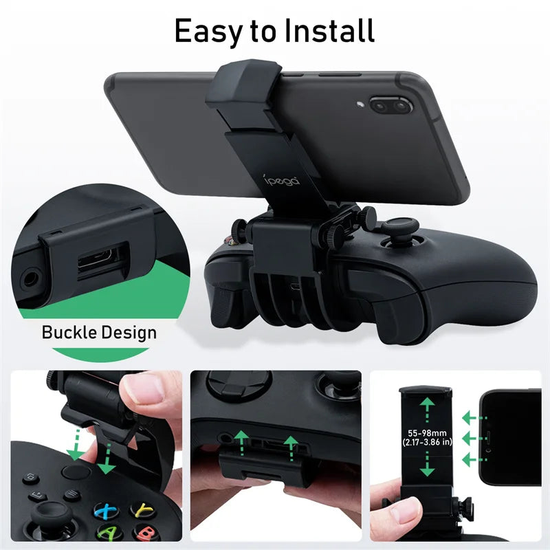 PG-XBS005 Mobile Phone Gaming Clip Stand Bracket for Xbox Series X/S/for Xbox One/Elite 2 Wireless Controllers Gamepad Quake