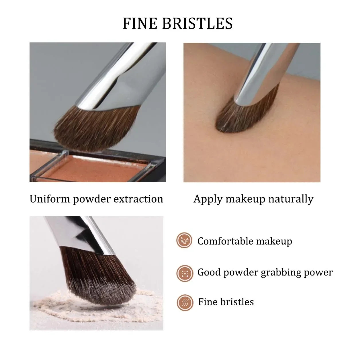 vvocci 3D Facial Contour & Highlight Brush Set – Soft Bristle Nose Shadow & Blush Makeup Brush for Korean Beauty Makeup Quake
