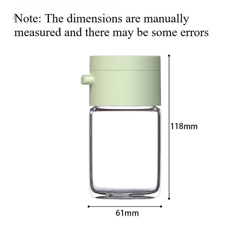 Press Type Quantitative Spice Shaker 0.5g Precise Salt Dispenser Moisture-proof Sealed Glass Seasoning Bottle for Kitchen Quake B