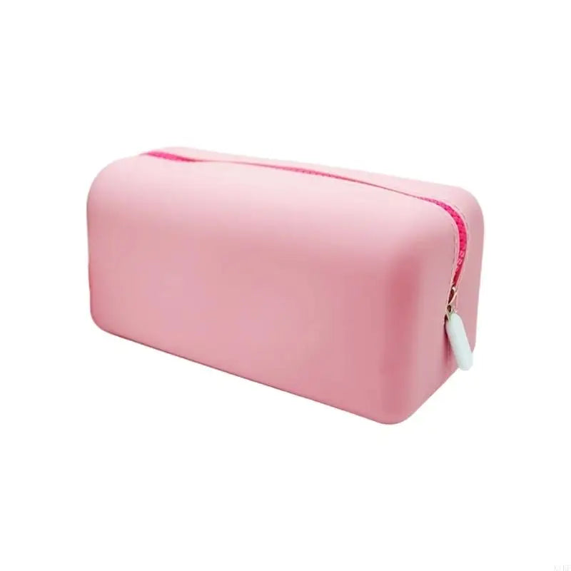 Multipurpose Zippers Pouches with Foldable Integrated Silicone Body for Makeup, Charging Cables, and Stationeries K1KF Quake Pink CN