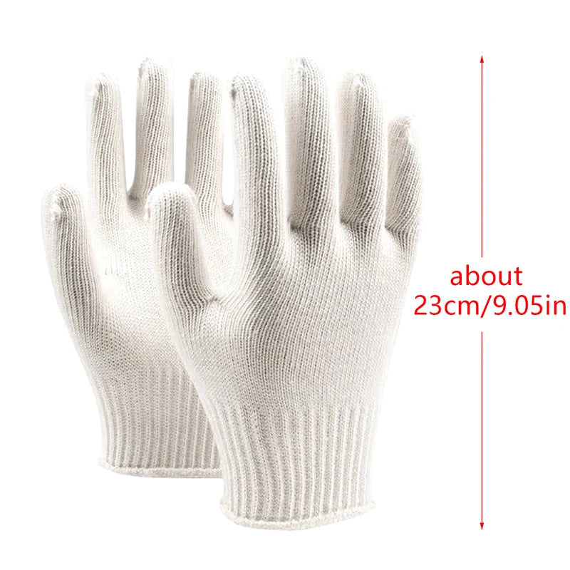 150 Degree High-temperature Heat Resistant Anti Burn Heatproof Gloves Oven Kitchen White Gloves Insulation Workshop Mould Gloves Quake 5Pair