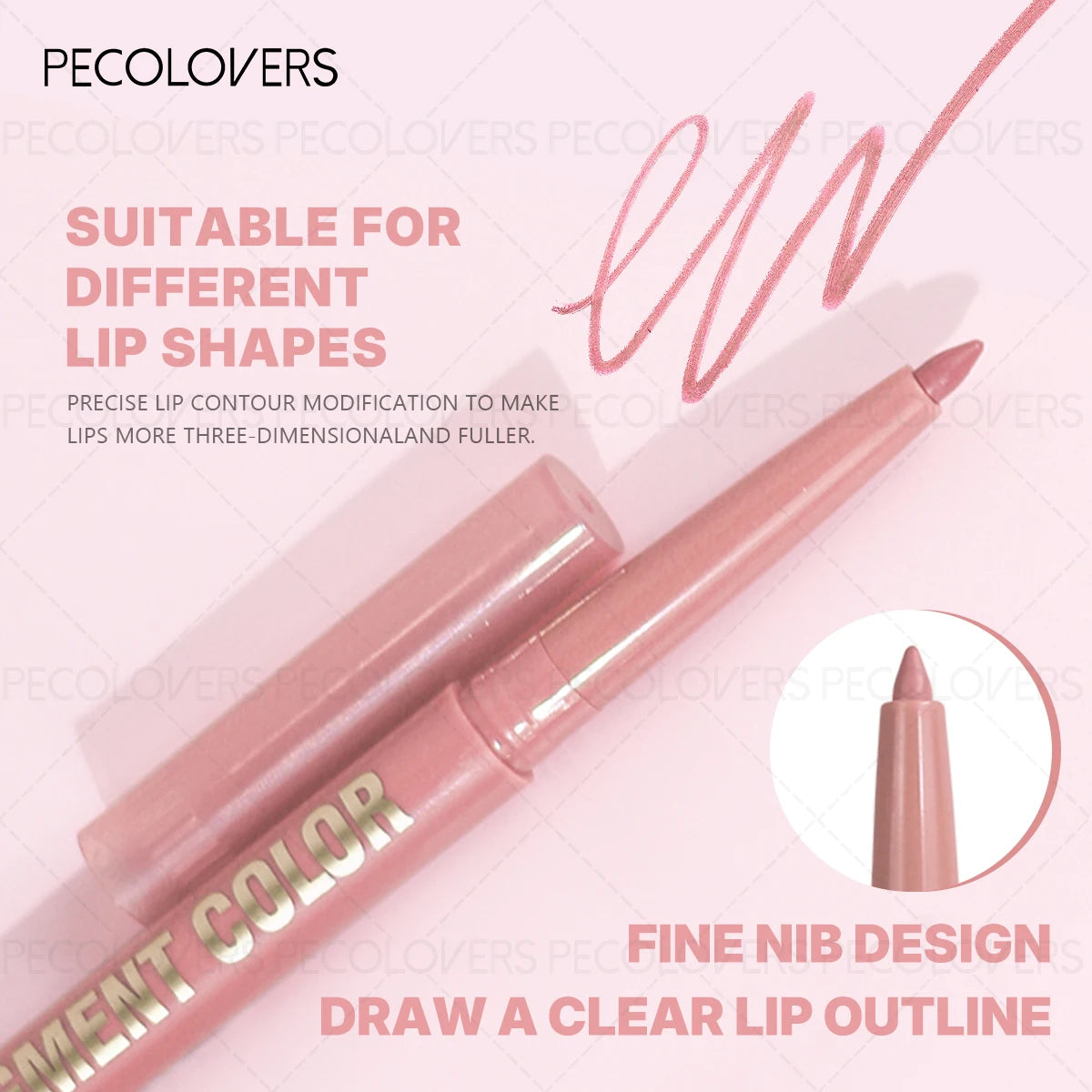 Velvet Matte Lipliner Pen, High Color Rendering Non-sticky Cup, Elegance Makeup Look, Lip Gloss & Lipstick Pen, Lip Makeup Quake