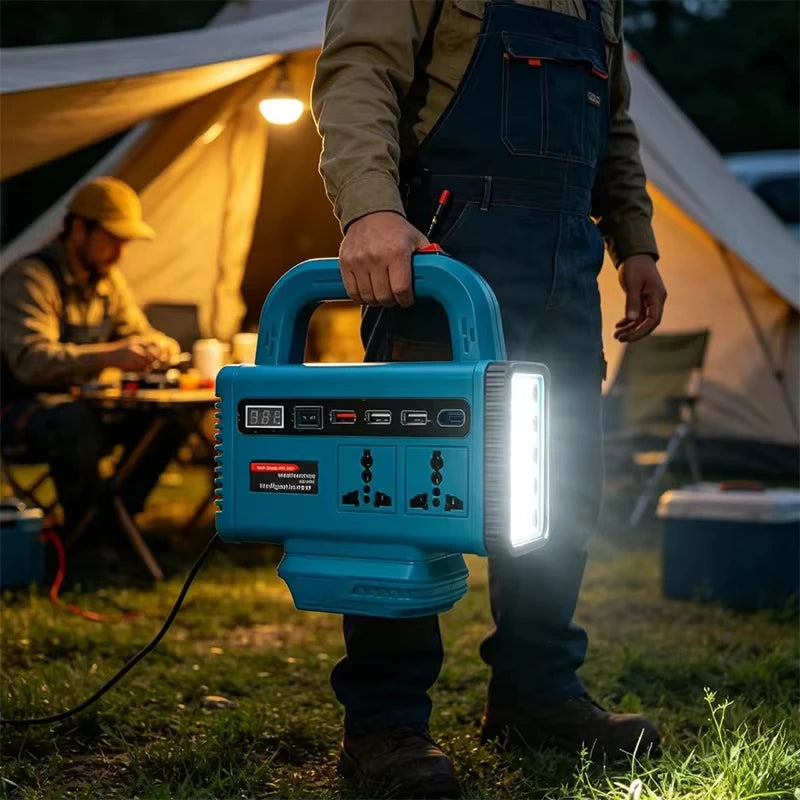 Lithium Battery Portable Inverter Power Station Multi-Function Handheld Generator Light Emergency Backup Power （without battery） Quake