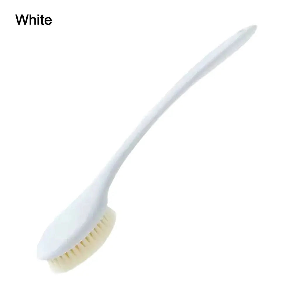 Creative Long Handle Bath Brush Soft Body Exfoliating Brush Bath Brush Back Rub Scrub Bathroom Wash Brush Tool Quake white