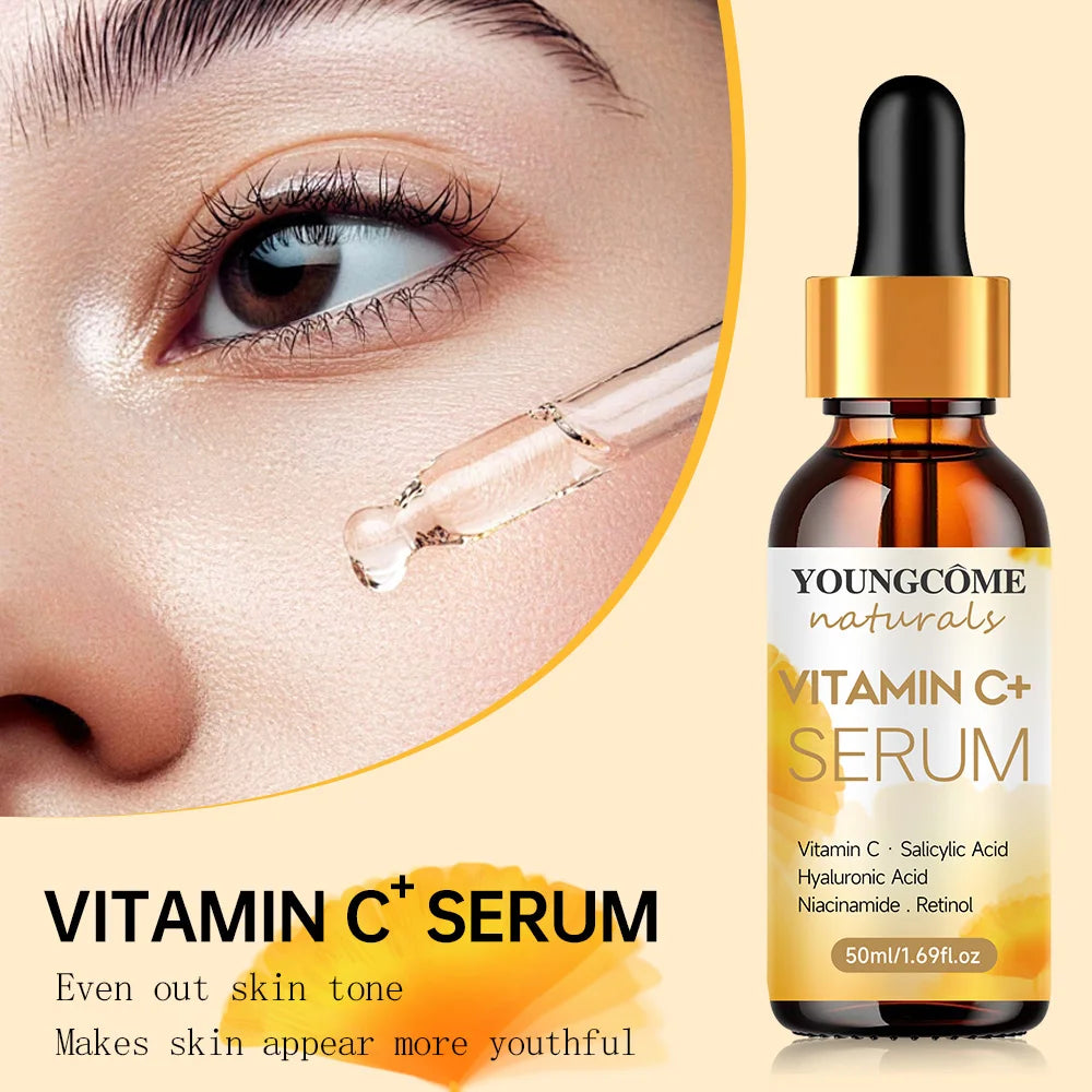 1set Vitamin C Skin care Set Face Anti Aging Firming Lifting Fade Fine Lines Whitening the moisturizing face cream Shrink Pores Quake