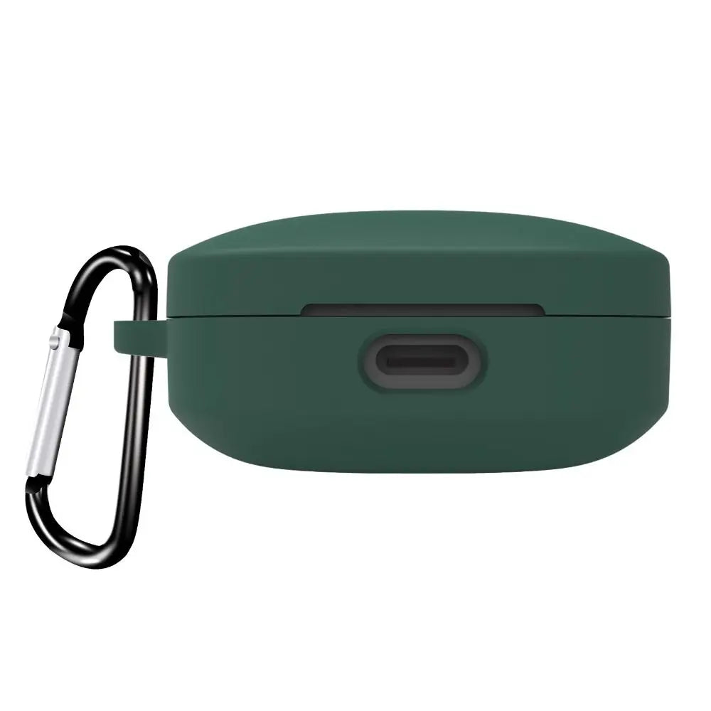 Soft Silicone Protective Case Protector Shockproof Cover Headphone Accessories With Hook Housing Shell for Redmi Buds 6 Active Quake Dark Green