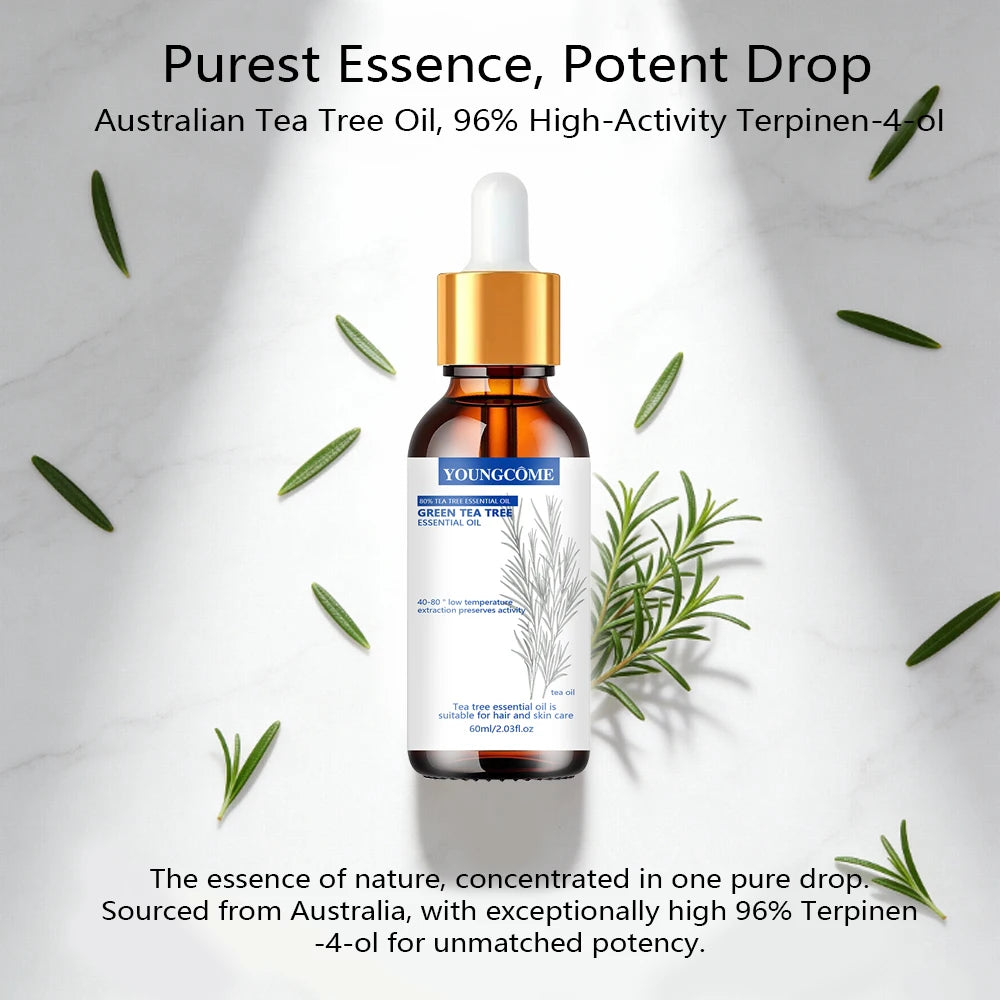 Green Tea Tree Essential Oil Moistunaing Skin Lifting Firm Fade Fine Lines Anti-aging Essence White Brighten Nourish Skin Care Quake
