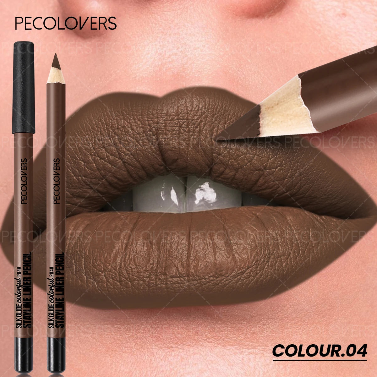 1 Pcs Matte Lip Liner Pencil, Multiple Red Brown Tones Lipstick Pen, Define Lip Lines, Smooth To Slide, Perfect Birthday Gifts Quake 04