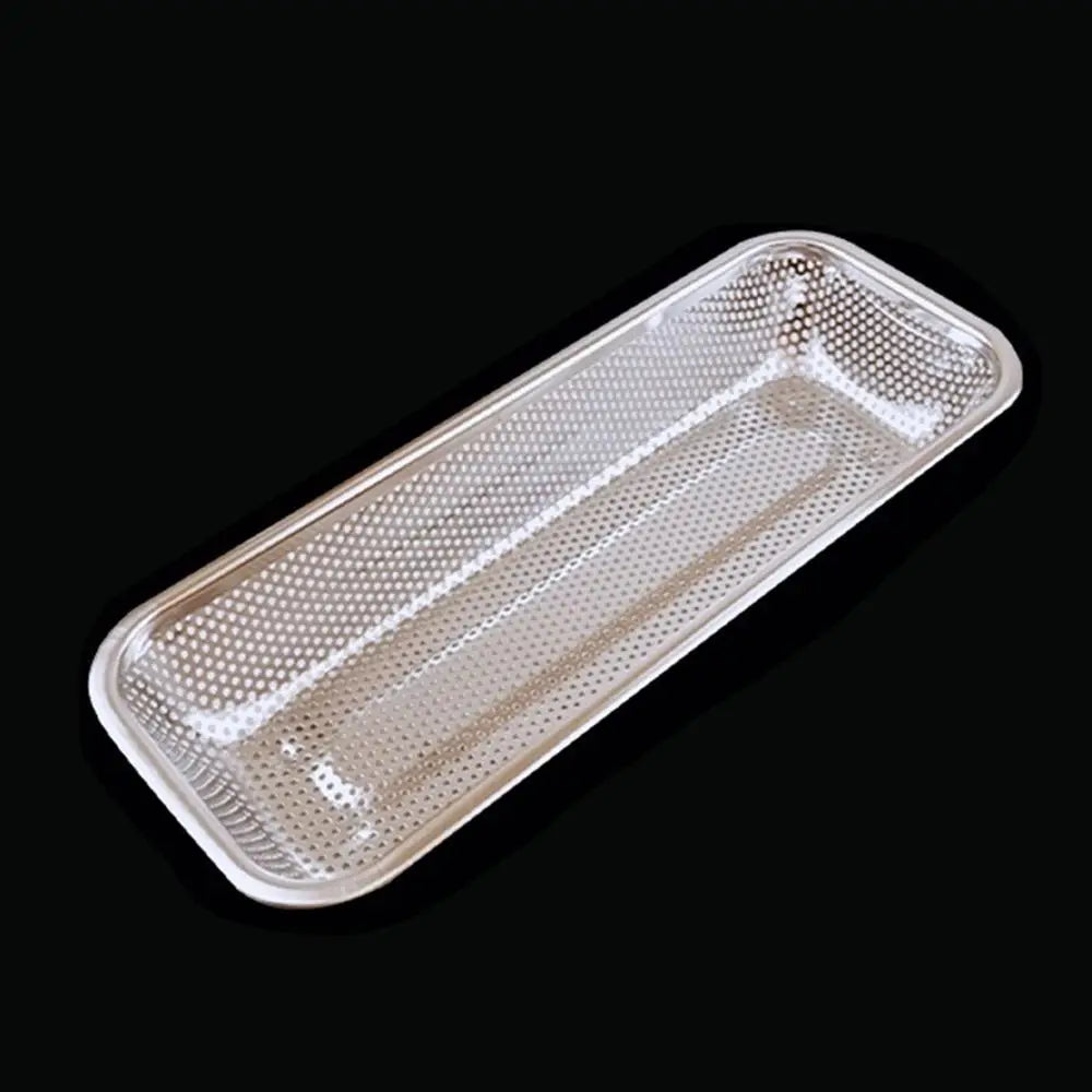New Stainless Steel Washing basket Sink Strainer Colander Square Storage Baskets Handles Kitchen Supplies Net Baskets Quake 31x12.5cm-Type 2