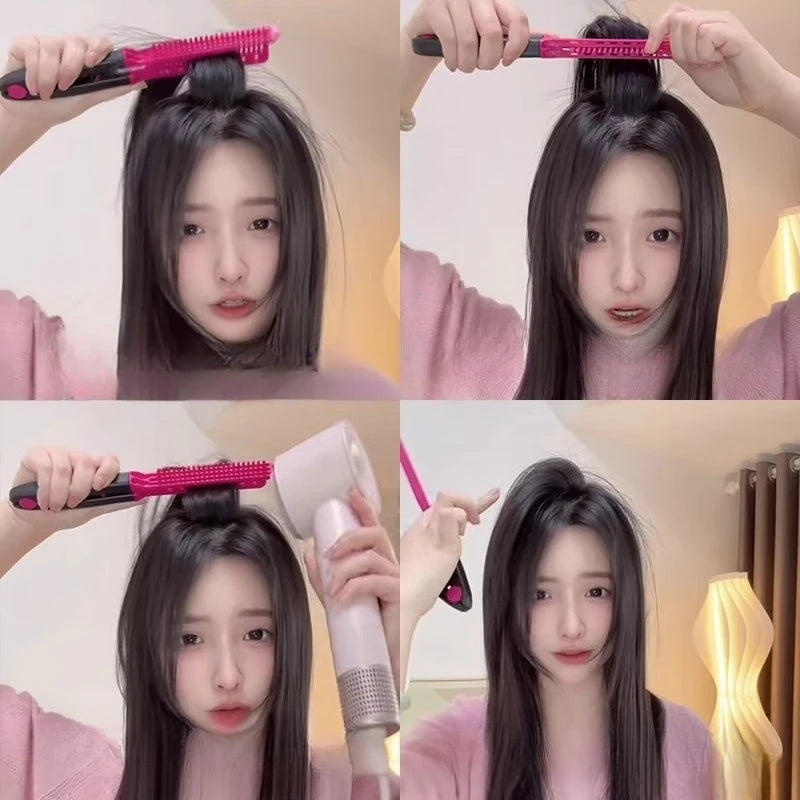 Plastic V-shaped Straight Hair Comb Salon Hair Straightener Quick Hair Styling Tools Portable Professional Hairdressing Comb Quake
