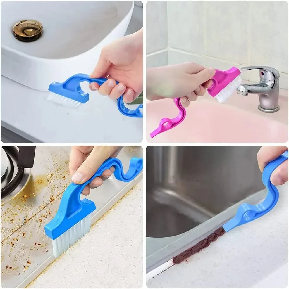 2-in-1 Windows Gap Cleaning Brush & Flat Shovel, Household Cleaning Tool for Kitchen, Bathroom, Toilet Quake