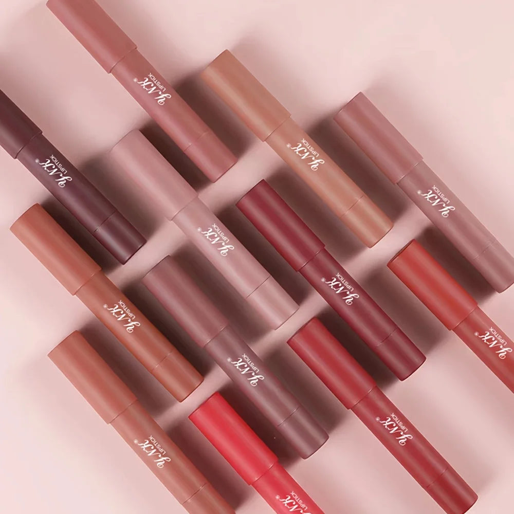 1pc Matte Lipstick Pen Automatic Rotary Lipstick Pencil Waterproof Non Fading Lip Liner Sexy Red Tint Lip Makeup Cosmetics Quake
