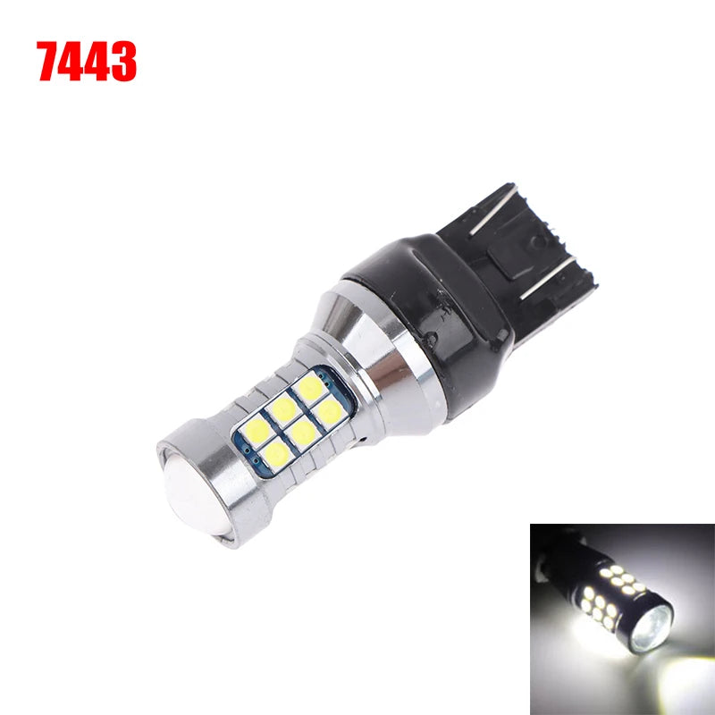 1Pc T20 LED 7440 7443 Led WY21W W21W Led Bulbs Car LED Bulbs Signal Lamp T20 27SMD 3030 Backup Brake Reverse Parking Lamp Quake 7443 White
